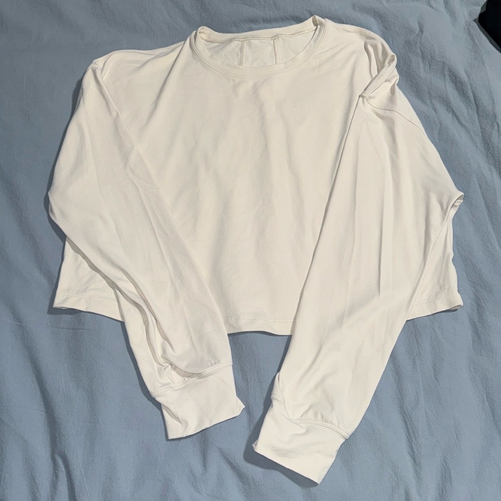 Lululemon Muscle Love Long Sleeve, White Opal Size 4